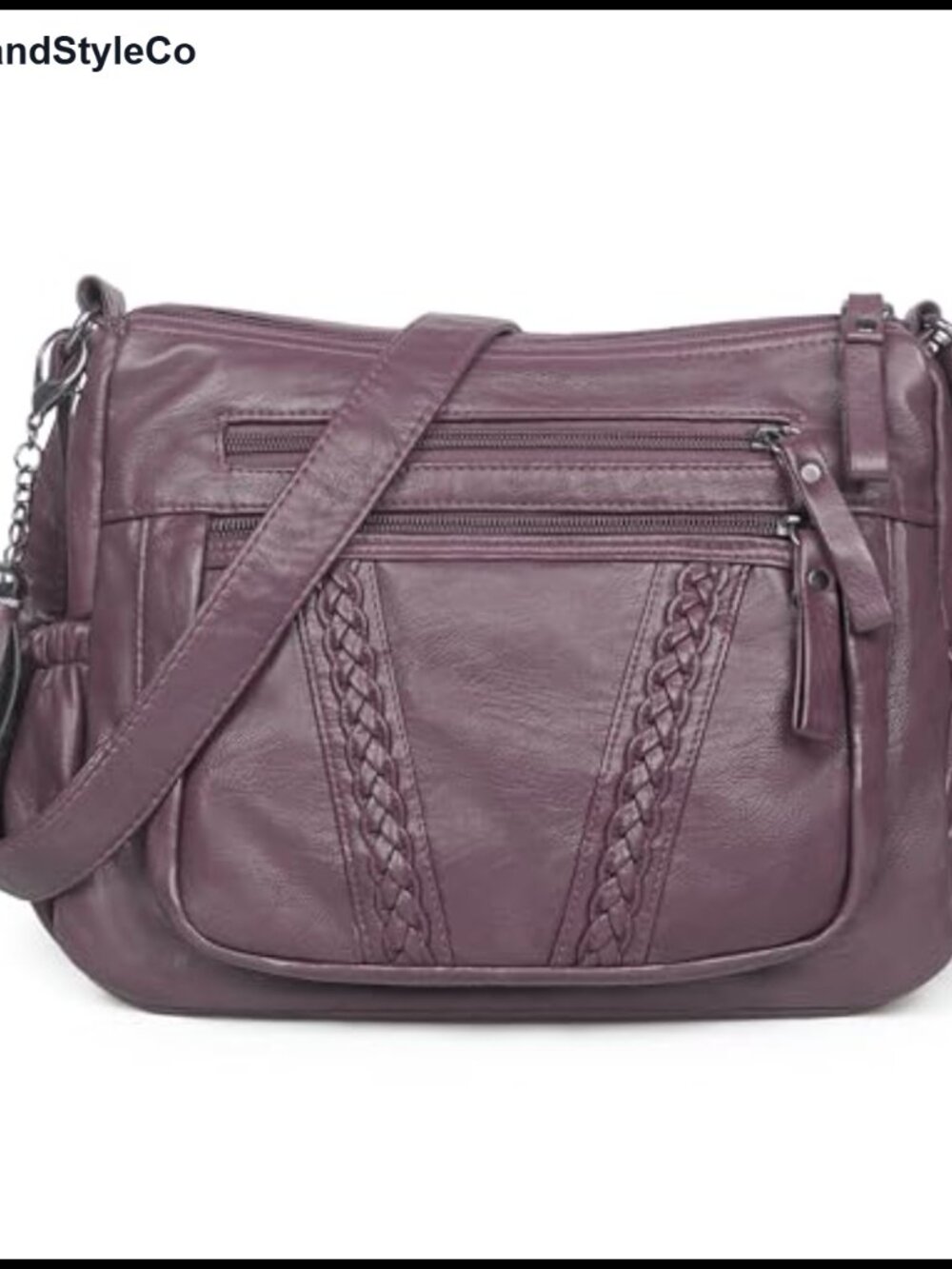 Soft PU Leather Crossbody Bag with Tassel Adjustable Strap Women's Purse